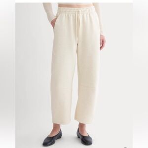 Everlane Luxe Barrel White Sweatpants M Heathered Oat